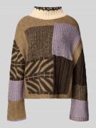 Loose fit gebreide pullover met katoen en wol