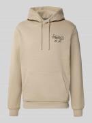 Hoodie met labelprint en kangoeroezak