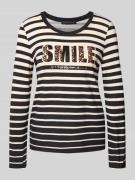 Shirt met lange mouwen van een mix van viscose en elastaan met ronde h...