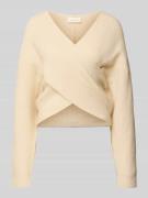 Gebreide pullover in wikkellook, model 'Zinelle'