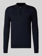Regular fit gebreide pullover van wolmix met platte kraag