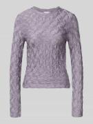 Shirt met lange mouwen, structuurmotief en ronde hals