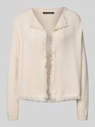 Gebreid jack van viscosemix met franjes