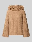 Wollen pullover met kabelpatroon