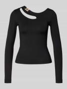 Shirt met lange mouwen en labeldetail