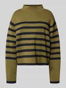 Gebreide pullover met geribde opstaande kraag