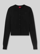 Regular fit gebreid jack van zuivere scheerwol, model 'SFABRI'