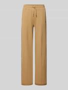 Wide leg sweatpants met vaste persplooien, model 'TALINA'