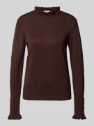 Regular fit shirt met lange mouwen van viscosemix, model 'Katie'