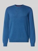 Regular fit gebreide pullover van een mix van katoen en wol