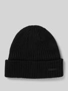 Beanie met labeldetail, model 'WILBERT'