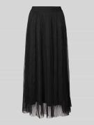 Regular fit midirok van mesh, model 'LAVINA'