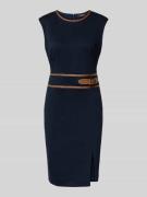 Knielange kokerjurk met ronde hals, model 'KIRENA'