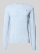 Gebreide pullover van zuivere lamswol met ribboorden