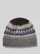Beanie met labeldetail, model 'Gregory'