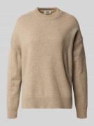 Oversized gebreide pullover met ribboorden