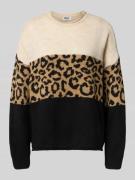 Regular fit gebreide pullover met opgerolde ronde hals, model 'JADE'