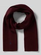 Wollen sjaal met labelstitching