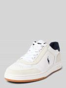 Leren sneakers met logostitching