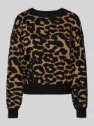 Regular fit gebreide pullover van viscosemix, model 'SILJEANIMAL'