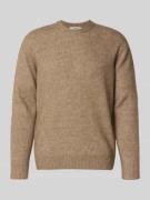 Relaxed fit gebreide pullover met wol, model 'RAI BRUSHED'