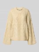 Oversized gebreide pullover met ribboorden