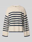 Relaxed fit gebreide pullover met wol, model 'LINE'