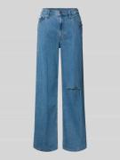 Ultra high wide leg jeans in destroyed-look