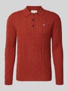 Slim fit shirt met lange mouwen van lamswol, model 'Cable'
