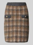 Gebreide rok met knielengte in wolmix, model 'Kanda'