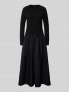 Getailleerde midi-jurk van lanawolmix met kasjmier