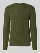 Gebreide pullover van wolmix met ronde hals