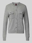 Regular fit gebreid jack van een mix van lanawol en kasjmier