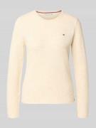 Slim fit gebreide pullover van zuivere wol