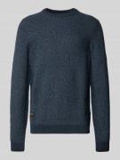 Gebreide pullover met ronde hals en labeldetails