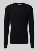 Regular fit gebreide pullover met structuurmotief, model 'KALLE'