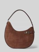 Handtas van echt runderleer met sierapplicatie