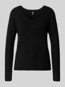 Regular fit gebreide pullover met ribstructuur, model 'ELLEN