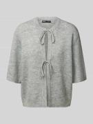 Loose fit gebreid jack met strikdetail, model 'SIMONI'