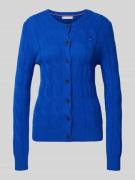 Regular fit gebreid jack van zuivere wol met kabelpatroon