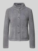 Gebreid jack met opstaande kraag en opgestikte zakken