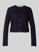 Regular fit gebreid jack van zuivere wol, model 'FOCE'