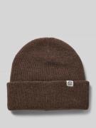Beanie van wol met labelpatch