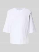 Boxy fit T-shirt van een mix viscose en katoen met 1/2-mouwen