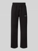 Sweatpants met logostitching en elastische band