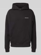 Oversized hoodie met logostitching en kangoeroezak