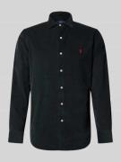 Regular fit vrijetijdsoverhemd met logostitching, model 'CORDUROY'