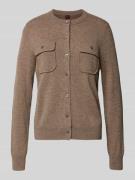 Regular fit gebreid jack van een mix van lanawol en kasjmier