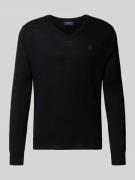 Gebreide pullover van merinowol met V-hals