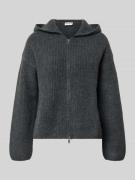 Gebreid jack met tweewegsritssluiting en capuchon